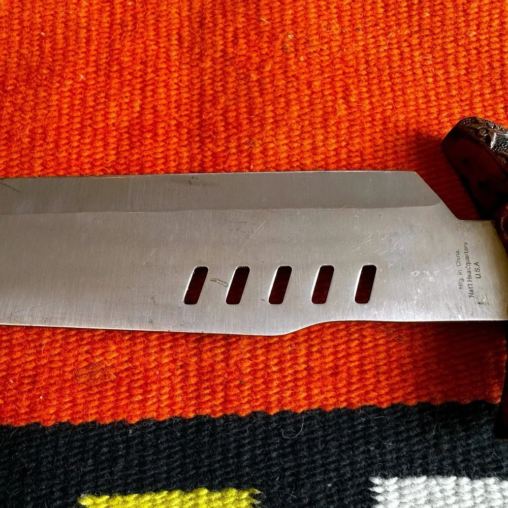 Vintage Maxam Stainless Steel Fighting Dagger Knife Stag Horn Handle